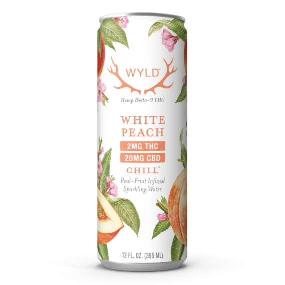 Low-Dose White Peach CBD:THC Sparkling Water | Chill