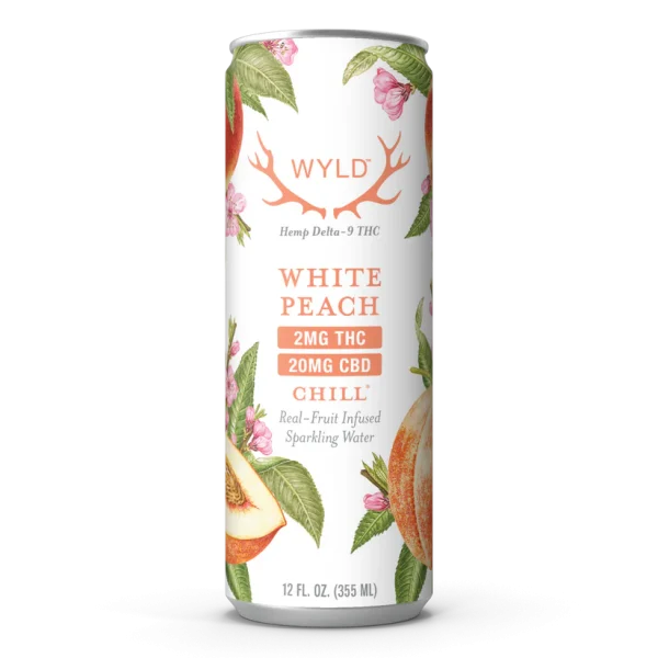 Low-Dose White Peach CBD:THC Sparkling Water | Chill